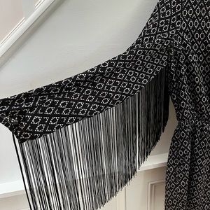 Romper with Fringe Long Sleeves